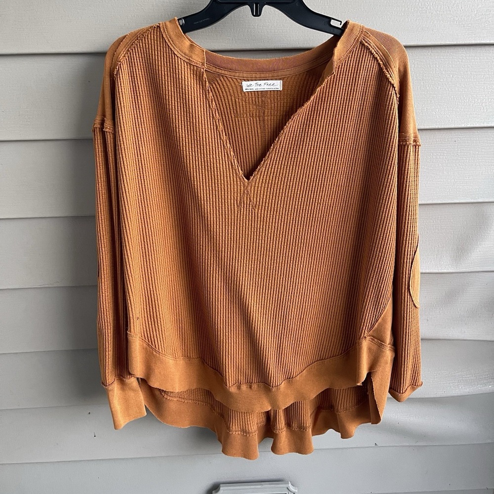 We The‎ Free Free People Thermal Knit Shirt In Autumn Wildflower XS